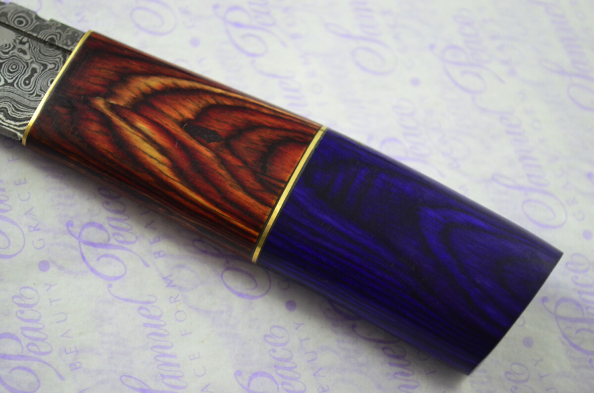 New Fantastic Coloured Pakkawood Sgian Dubh Damascus Steel Superior Sheath inc Presentation Box - Image 5