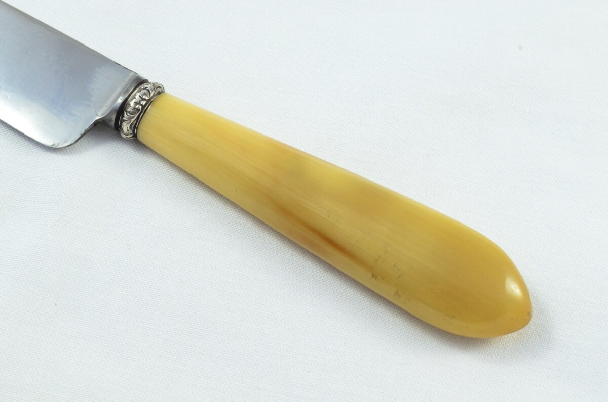 PARIS - French Handmade 2 Piece Water Buffalo Horn Handled Carving Set c.1920 - Image 4