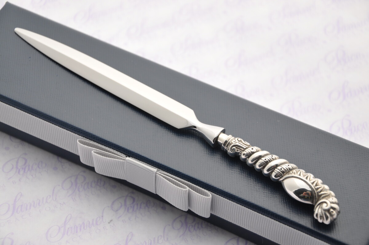 Heavy Ornate Pattern Sterling Silver Letter Opener Birmingham 1899 Gift Boxed