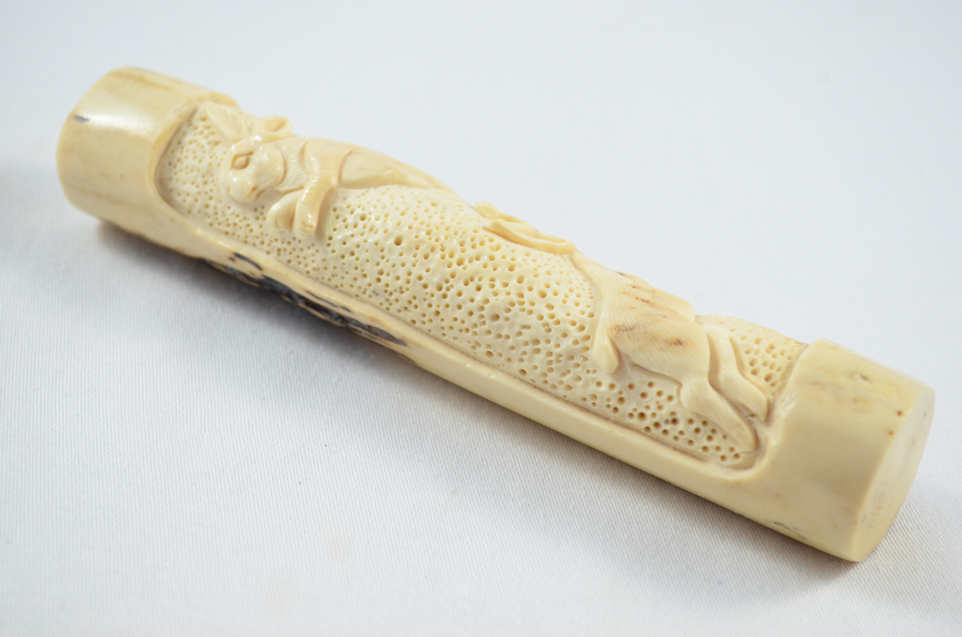 Hare Carved Walking Stick Cane Top Handle Stag Antler Horn Made Sheffield England - Image 2