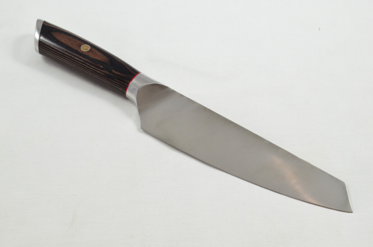 Limited Edition Brown Wood Handled Japanese Bunka Knife 7.5" - Made In Sheffield High Carbon Stainless Steel Razor Sharp - Image 3