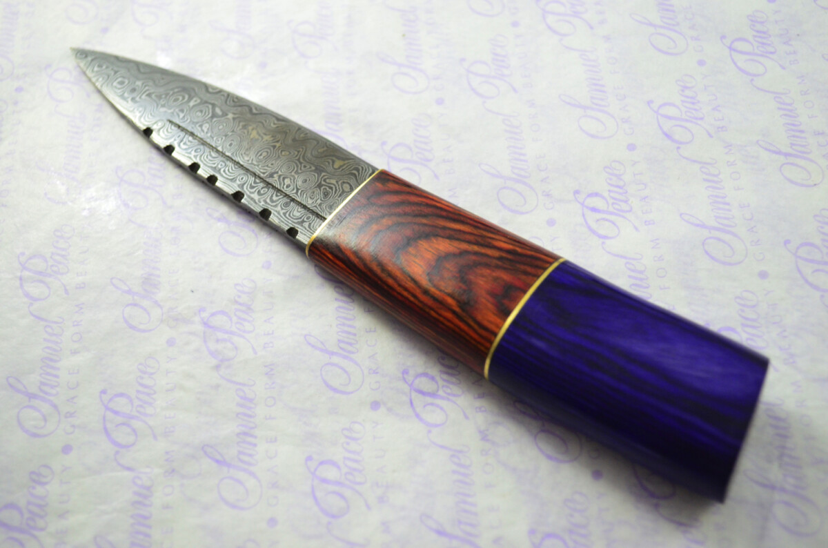 New Fantastic Coloured Pakkawood Sgian Dubh Damascus Steel Superior Sheath inc Presentation Box - Image 7