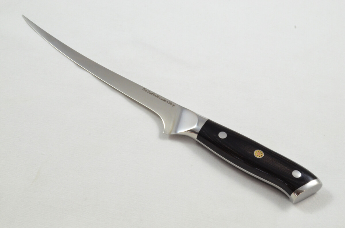 Black Wood Handled Boning Knife 8" - Made In Sheffield High Carbon Stainless Steel Razor Sharp