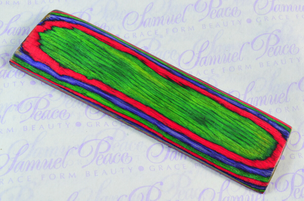 Pair of Blue Red & Green Laminated Wood Knife Scales Knife Making Parts Wood Blanks - Image 3
