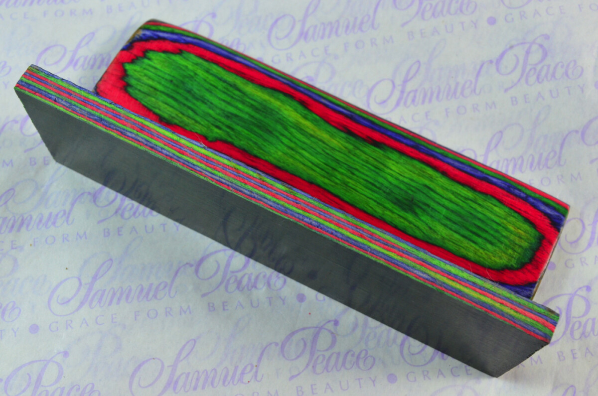 Pair of Blue Red & Green Laminated Wood Knife Scales Knife Making Parts Wood Blanks - Image 4
