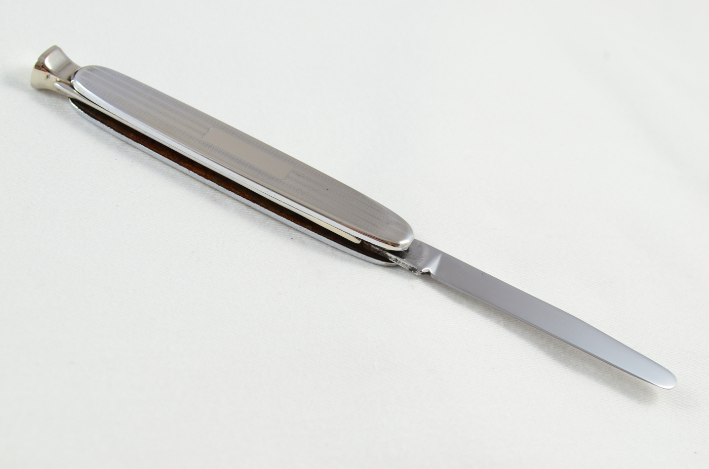 A Richards Stainless Steel Engine Turned Smoker's Pocket Pen Knife - Image 5