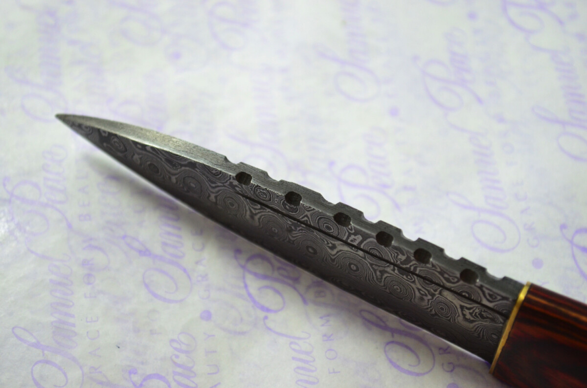 New Fantastic Coloured Pakkawood Sgian Dubh Damascus Steel Superior Sheath inc Presentation Box - Image 6