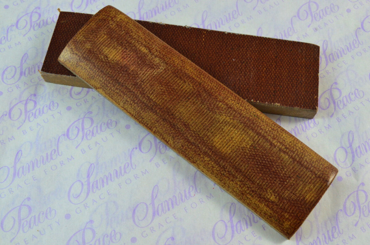 Pair of Golden Brown Canvas Micarta Knife Scales Knife Making Parts Micarta Blanks