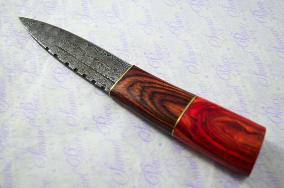New Fantastic Coloured Pakkawood Sgian Dubh Damascus Steel Superior Sheath inc Presentation Box - Image 7