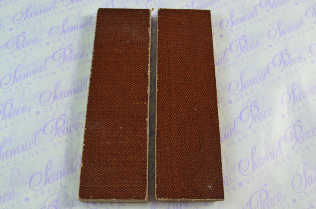 Pair of Golden Brown Canvas Micarta Knife Scales Knife Making Parts Micarta Blanks - Image 2