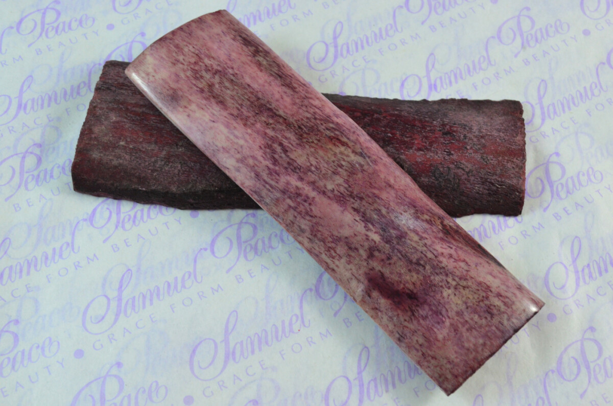 Pair of Pink Dyed Camel Bone Natural Knife Scales Knife Making Parts Bone Scale Blanks
