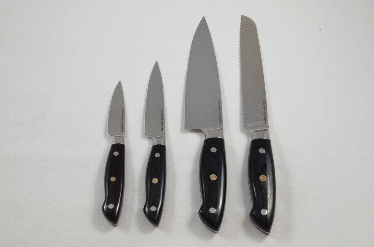 An Everyday Essentials 4-Piece Black-Handled Premium Kitchen Knife Set – Ergonomic Handle, Made in Sheffield