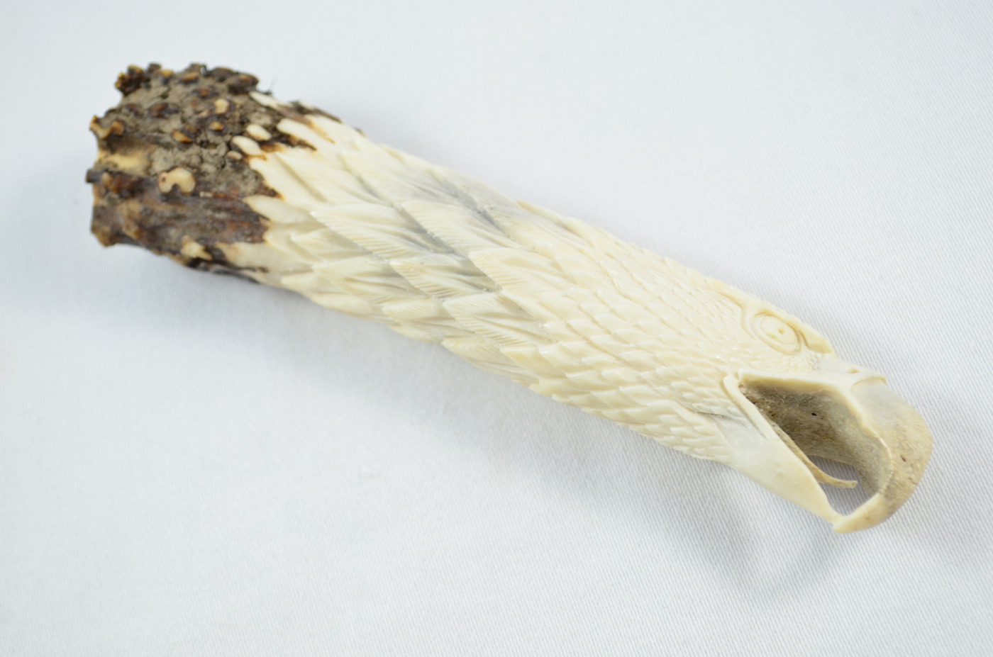Eagle Carved Walking Stick Cane Top Handle Stag Antler Horn Made Sheffield England - Image 2