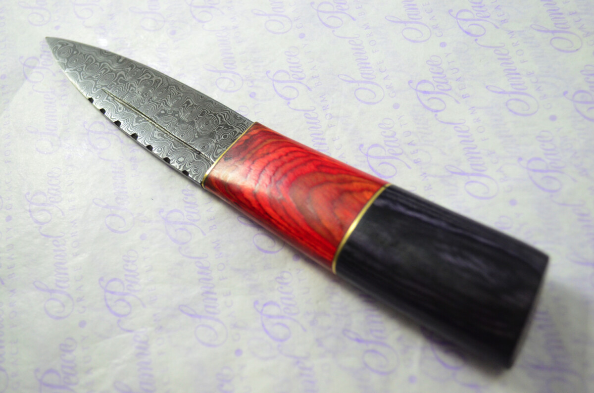 New Fantastic Coloured Pakkawood Sgian Dubh Damascus Steel Superior Sheath inc Presentation Box - Image 7