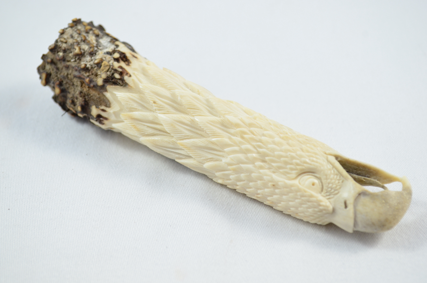 Eagle Carved Walking Stick Cane Top Handle Stag Antler Horn Made Sheffield England - Image 4