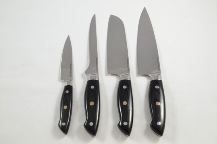 A Signature 4-Piece Black-Handled Premium Kitchen Knife Set – Ergonomic Handle, Made in Sheffield