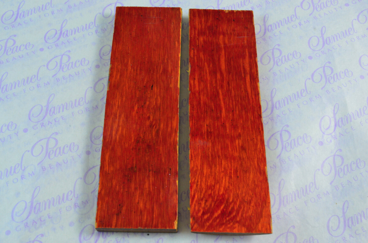 Pair of Black & Orange Laminated Wood Knife Scales Knife Making Parts Wood Blanks - Image 2