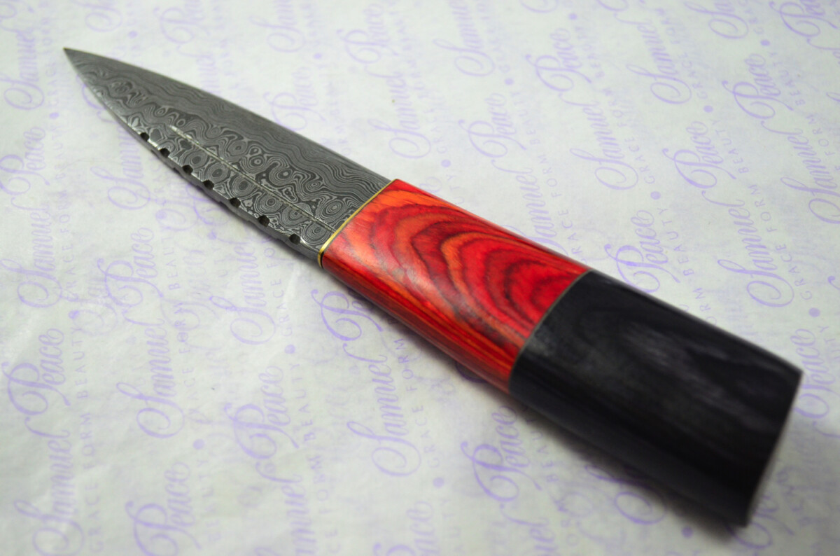 New Fantastic Coloured Pakkawood Sgian Dubh Damascus Steel Superior Sheath inc Presentation Box - Image 7