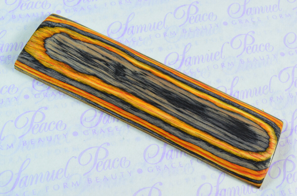 Pair of Black & Orange Laminated Wood Knife Scales Knife Making Parts Wood Blanks - Image 3