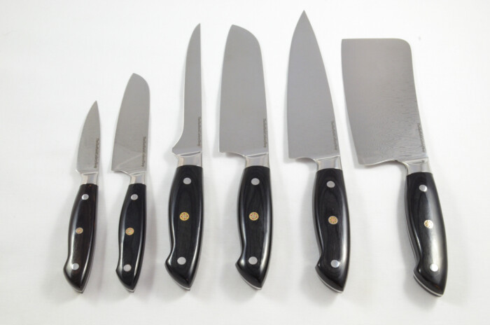 An Elite 6-Piece Black-Handled Premium Kitchen Knife Set – Ergonomic Handle, Made in Sheffield