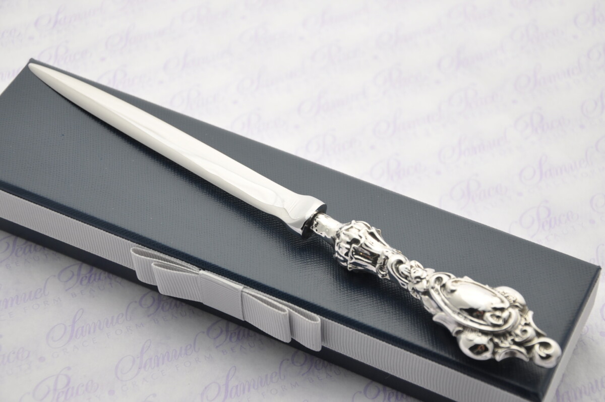 Huge Heavy Ornate Pattern Sterling Silver Letter Opener Birmingham 1901 Gift Boxed