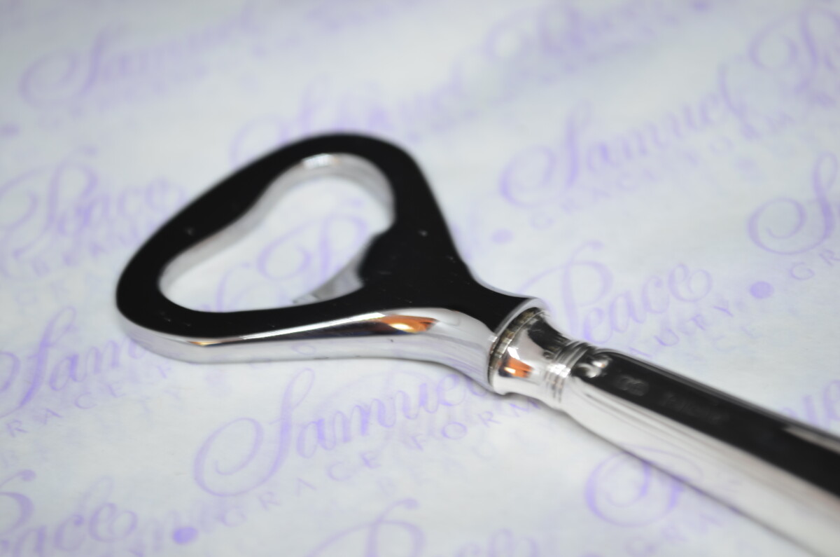 John Biggin Sheraton Pattern Sterling Silver Bottle Opener Sheffield 1921 - Image 3
