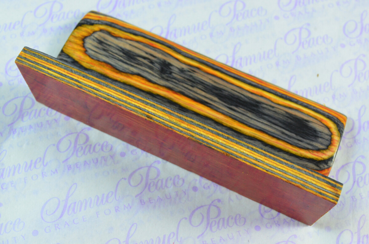 Pair of Black & Orange Laminated Wood Knife Scales Knife Making Parts Wood Blanks - Image 4