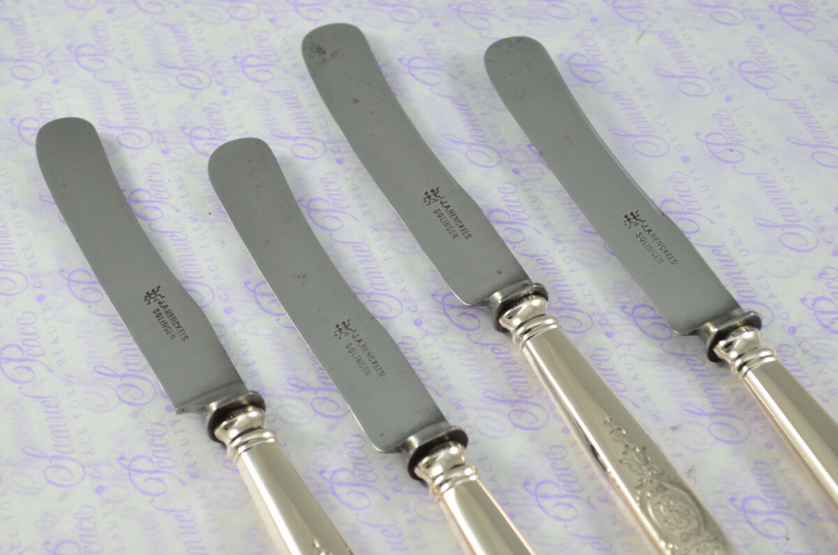 4 German Knives Sterling Silver 800 Silver Mark - Image 7