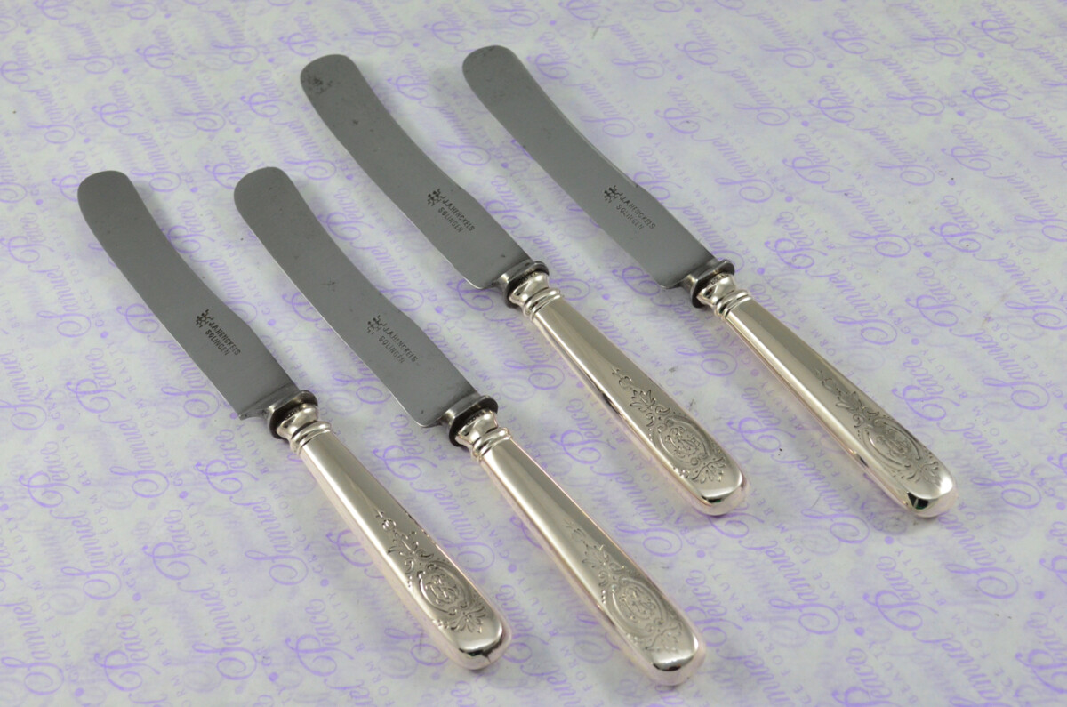 4 German Knives Sterling Silver 800 Silver Mark