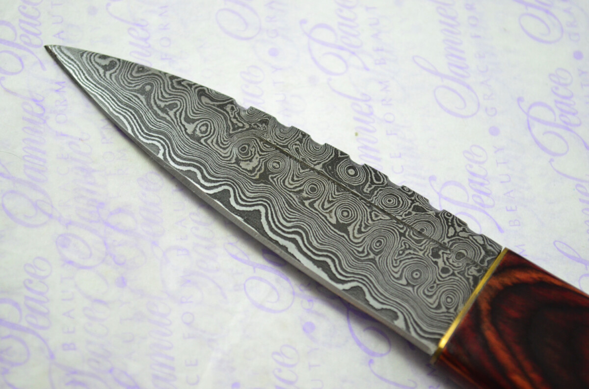 New Fantastic Coloured Pakkawood Sgian Dubh Damascus Steel Superior Sheath inc Presentation Box - Image 4