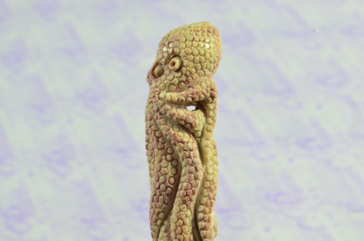 Hand Carved Astonishing Octopus Handled Silver Plated Ferruled Letter Opener Made in Sheffield 2020 - Image 2