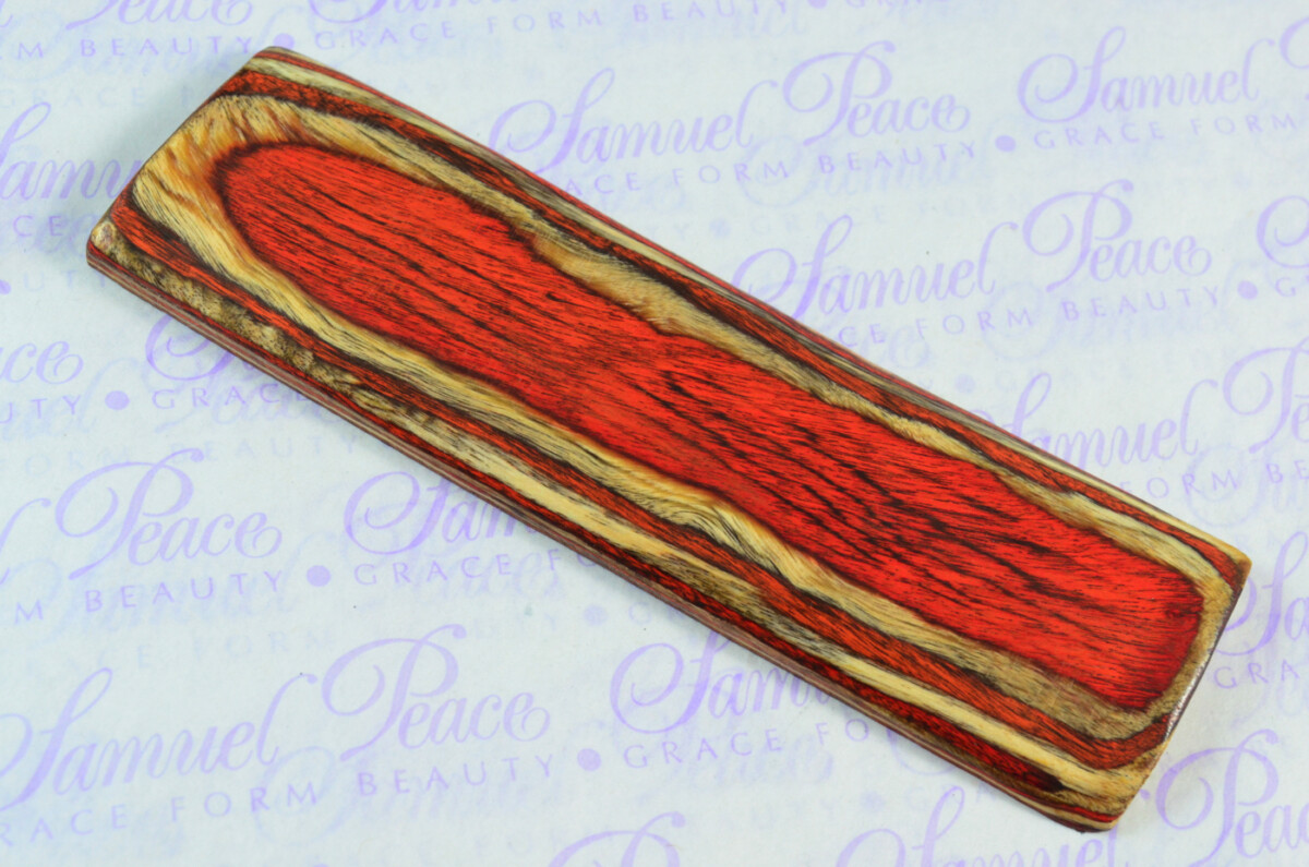 Pair of Yellow & Orange Flame Laminated Wood Knife Scales Knife Making Parts Wood Blanks - Image 3