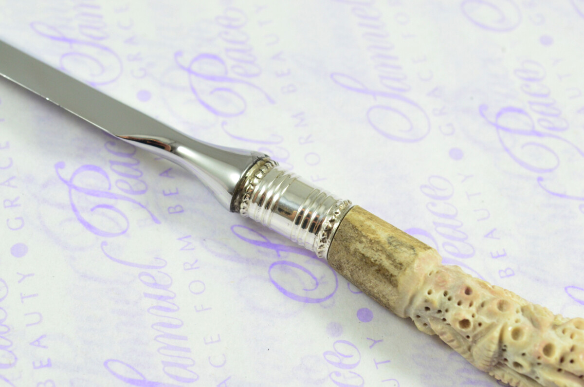 Hand Carved Astonishing Octopus Handled Silver Plated Ferruled Letter Opener Made in Sheffield 2020 - Image 7