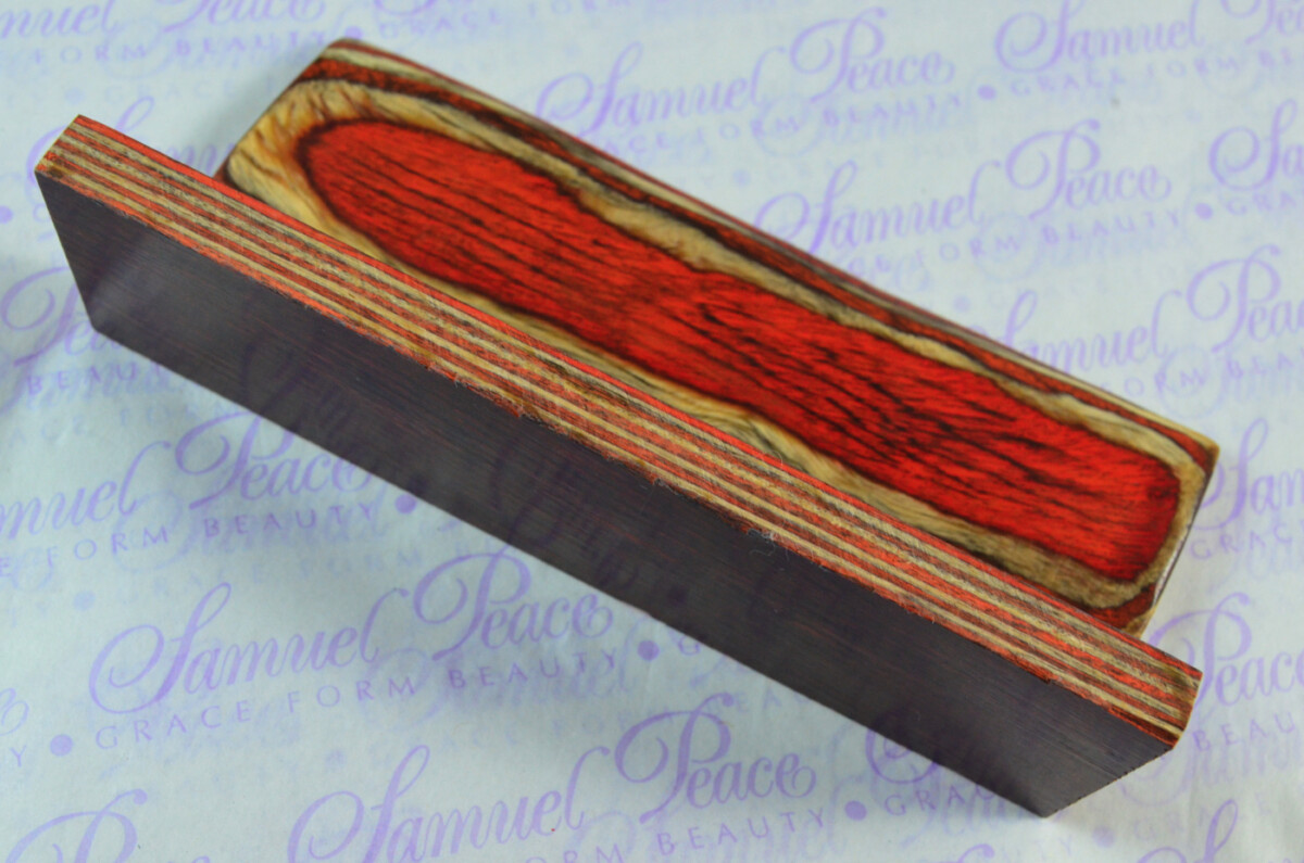 Pair of Yellow & Orange Flame Laminated Wood Knife Scales Knife Making Parts Wood Blanks - Image 4