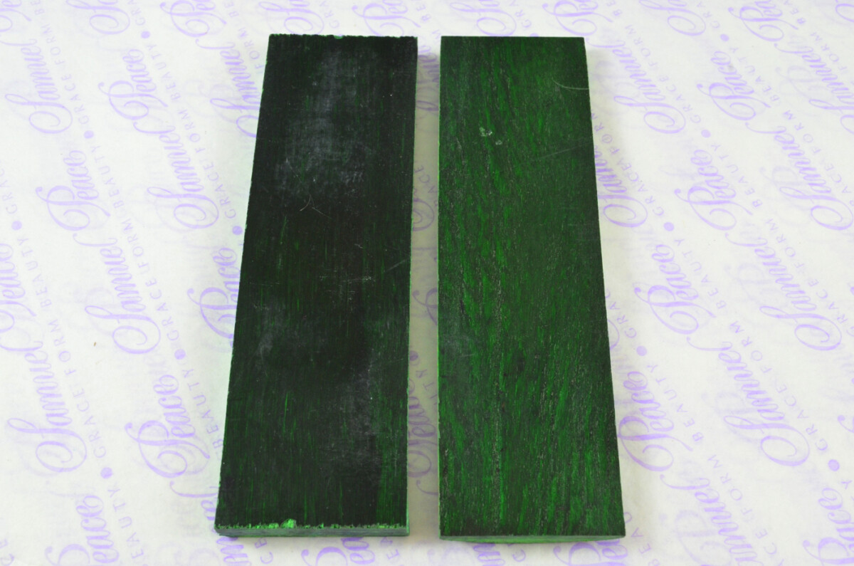 Pair of Lime Green Laminated Wood Knife Scales Knife Making Parts Wood Blanks - Image 2