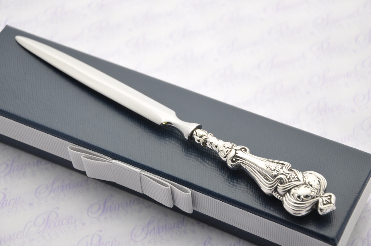 Heavy Ornate Pattern Sterling Silver Letter Opener Birmingham 1905 Gift Boxed