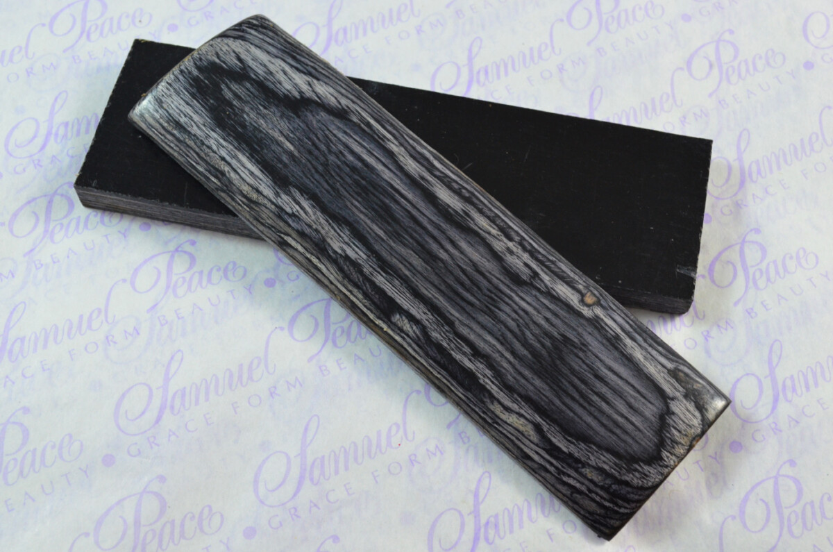 Pair of Stealth Black Laminated Wood Knife Scales Knife Making Parts Wood Blanks