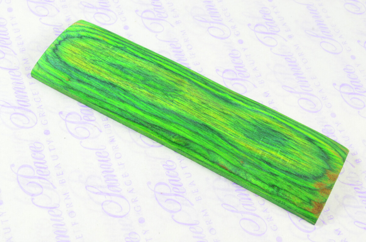 Pair of Lime Green Laminated Wood Knife Scales Knife Making Parts Wood Blanks - Image 3