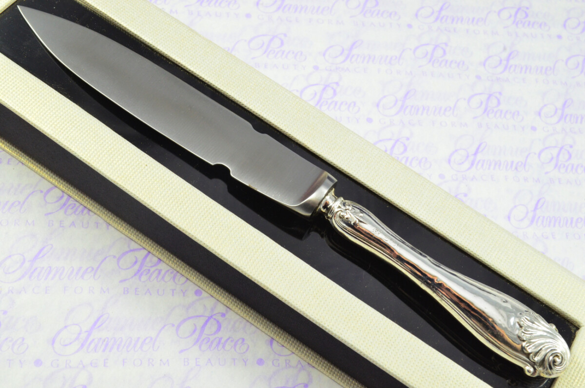 Cooper Brothers Sheffield Sterling Silver Handled Letter Opener Ornate Shell Pattern 1908 Cased
