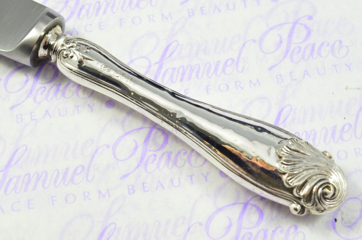 Cooper Brothers Sheffield Sterling Silver Handled Letter Opener Ornate Shell Pattern 1908 Cased - Image 4