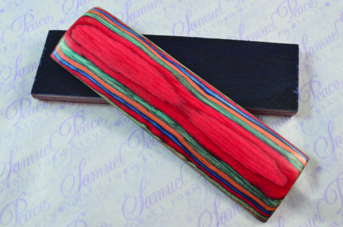 Pair of Rainbow Laminated Wood Knife Scales Knife Making Parts Wood Blanks