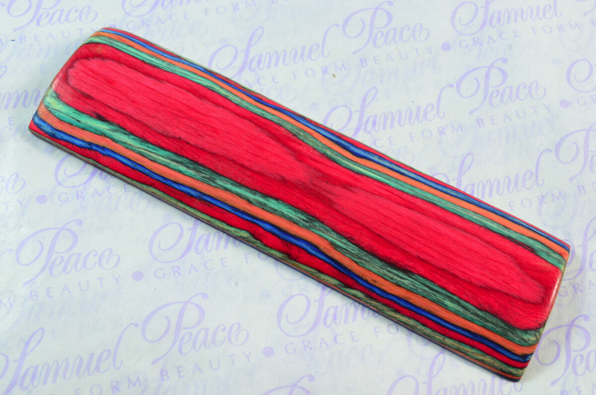 Pair of Rainbow Laminated Wood Knife Scales Knife Making Parts Wood Blanks - Image 3