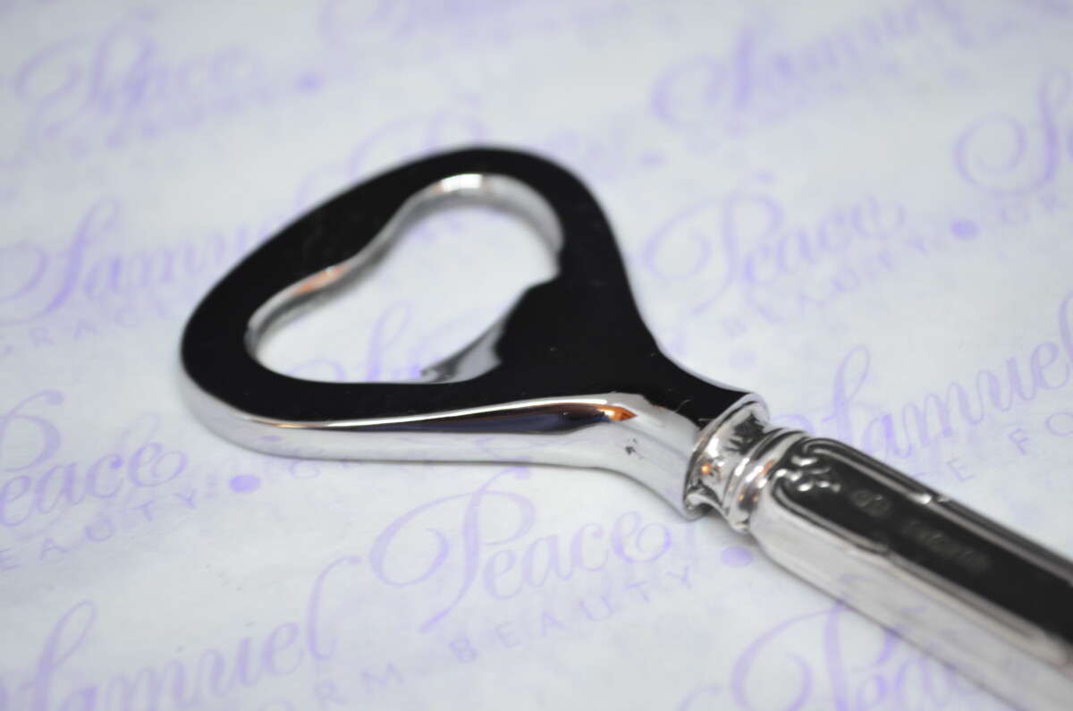 John Biggin Thistle Pattern Sterling Silver Bottle Opener Sheffield 1915 - Image 3