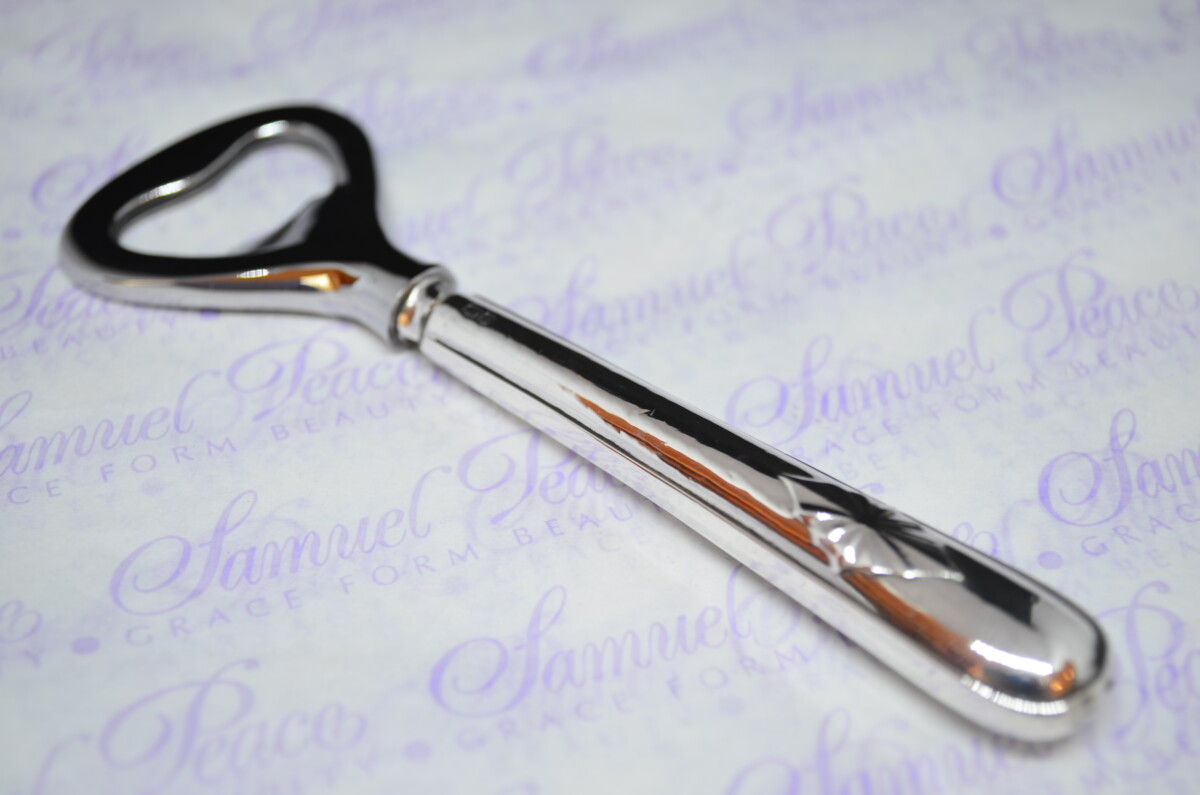 Thomas Bradbury Sunburst Pattern Sterling Silver Bottle Opener Sheffield 1918 - Image 4