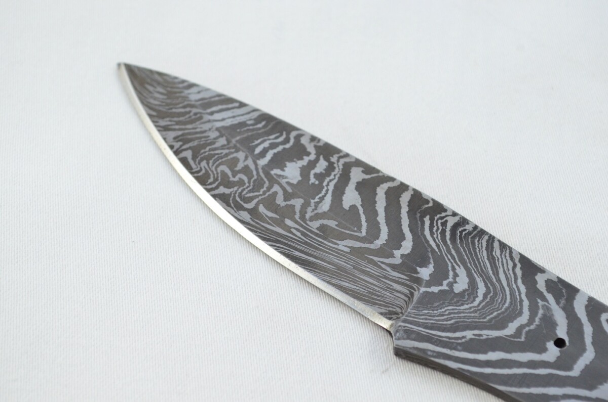 Knife Making Kit! Damascus Steel Hunting/Bushcraft/Skinning Knife Buffalo Scales Unbelievable Piece Pristine inc Leather Sheath - Image 6