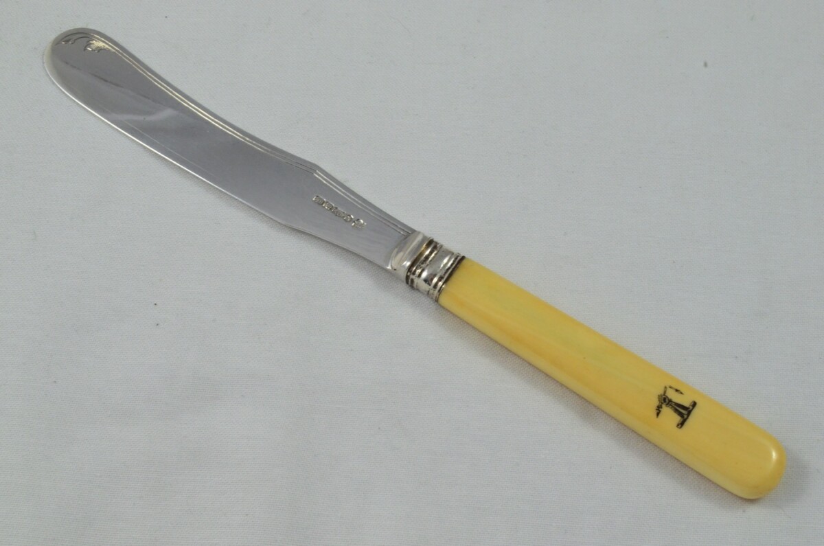 Genuine Ivory Handled Silver Plated Butter Knife 1886 - Image 2