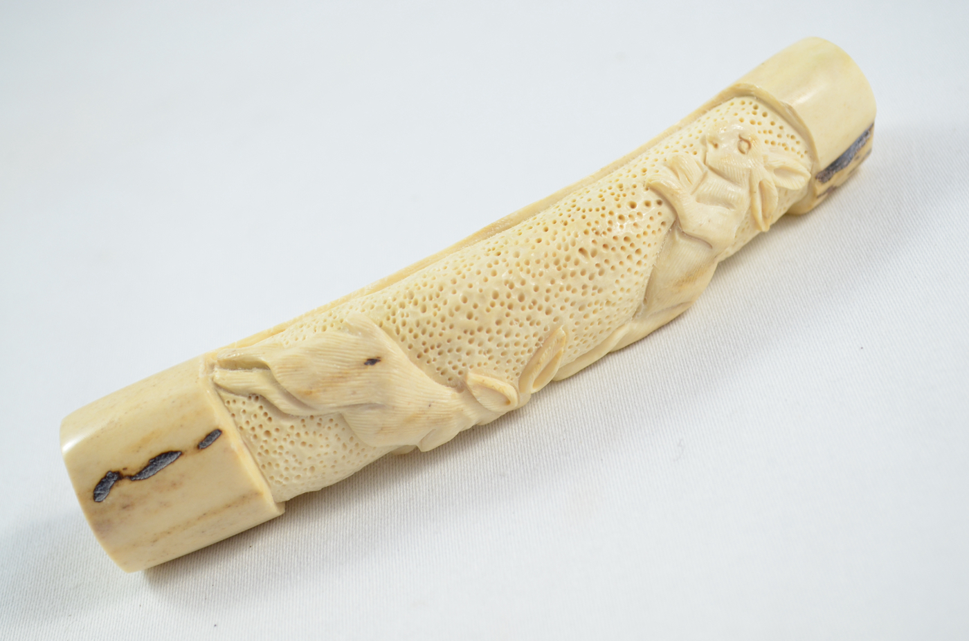 Hare Carved Walking Stick Cane Top Handle Stag Antler Horn Made Sheffield England