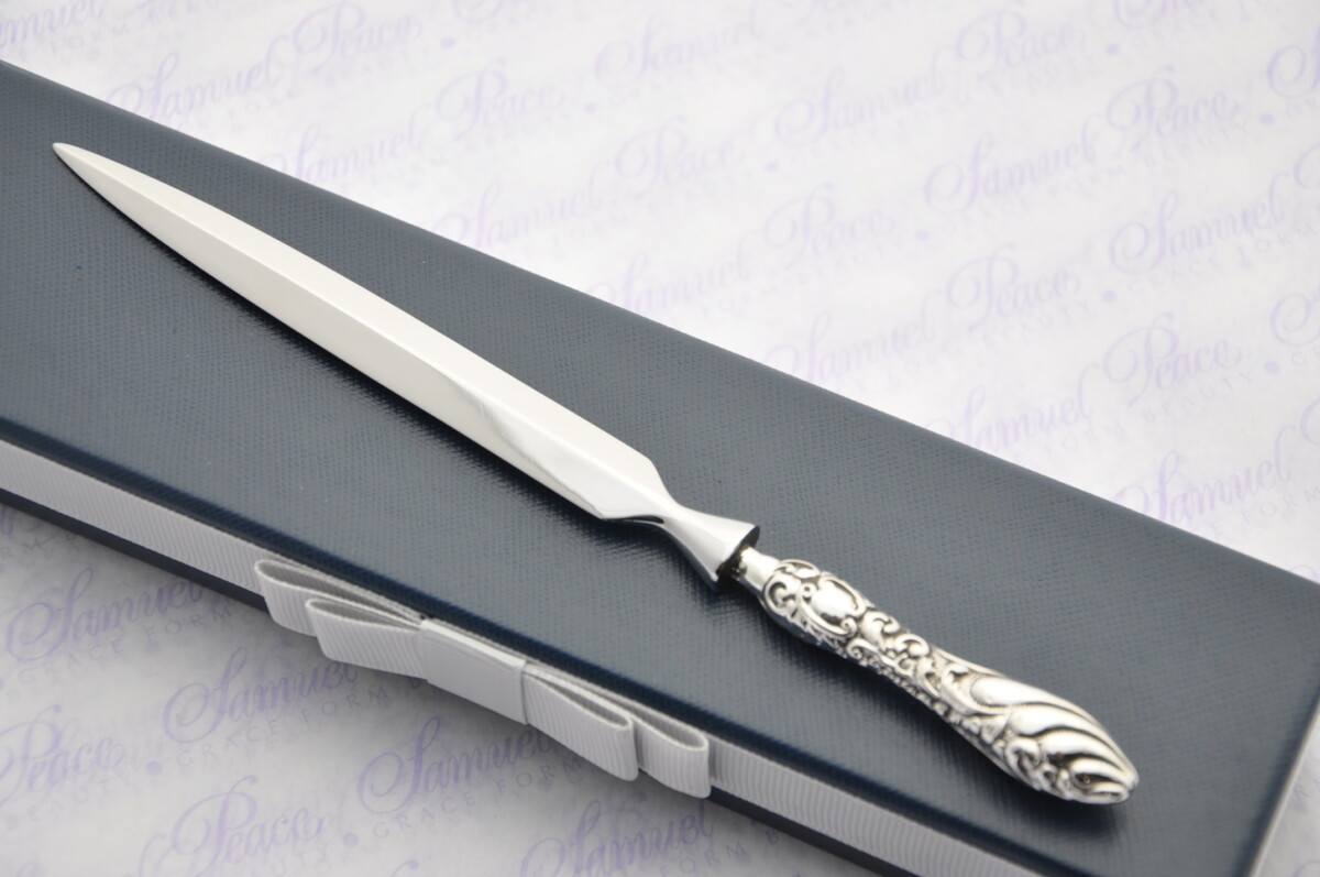Heavy Ornate Pattern Sterling Silver Letter Opener Birmingham 1911 Gift Boxed