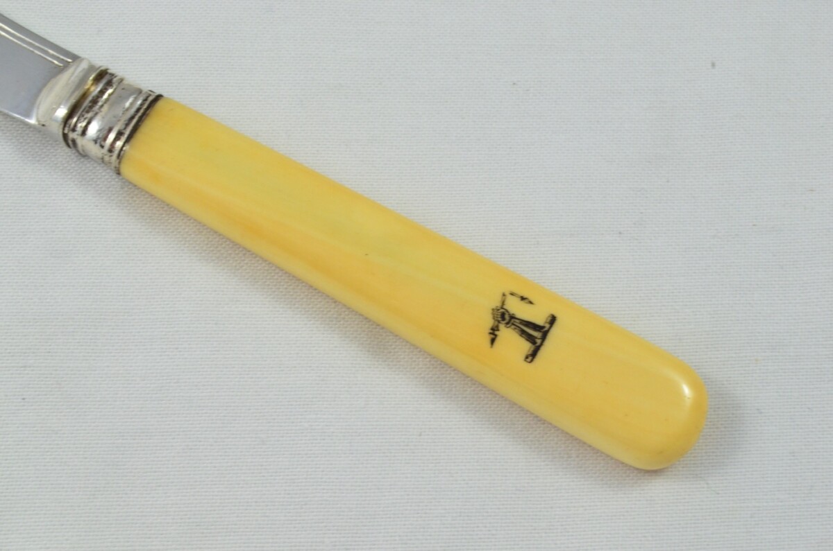 Genuine Ivory Handled Silver Plated Butter Knife 1886 - Image 3