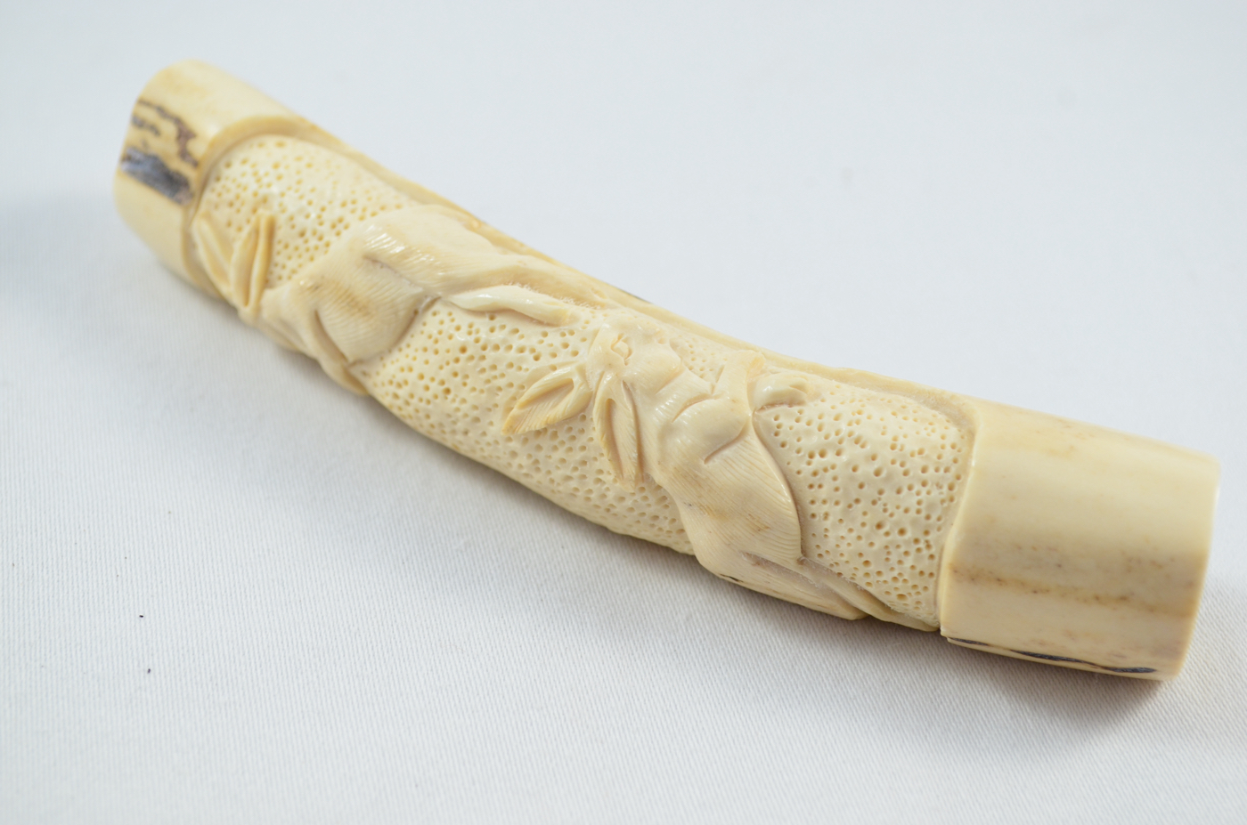 Hare Carved Walking Stick Cane Top Handle Stag Antler Horn Made Sheffield England - Image 2